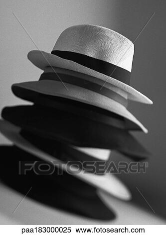 Piled up hats, close-up, b&w View Large Photo Image Stock Photography - Piled up hats, close-up, b&w. Fotosearch