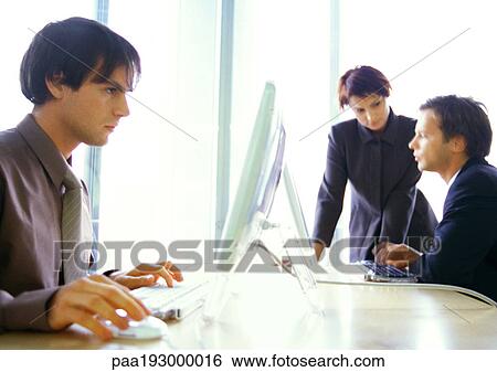 Business people working. View Large Photo Image Stock Photograph - Business people working.. Fotosearch