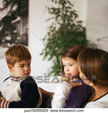 Children sitting with mother. View Large Photo Image Picture - Children sitting with mother.. Fotosearch
