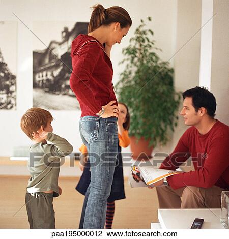 Children talking to parents View Large Photo Image Stock Image - Children talking to parents. Fotosearch