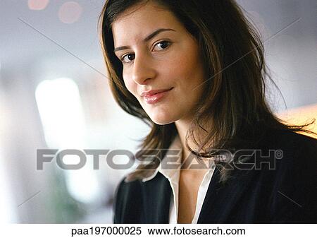 Woman looking at camera, portrait. View Large Photo Image Stock Photography - Woman looking at camera, portrait. . Fotosearch
