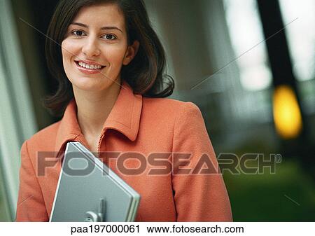 Woman smiling, portrait. View Large Photo Image Stock Image - Woman smiling, portrait.. Fotosearch