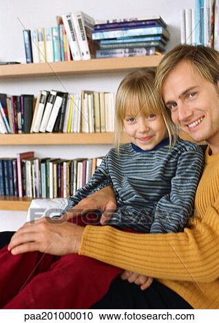 Father and daughter smiling, facing camera, portrait. View Large Photo Image Stock Image - Father and daughter smiling, facing camera, portrait.. Fotosearch