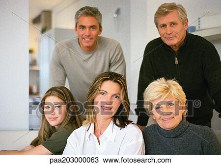Five people, family portrait. View Large Photo Image Stock Image - Five people, family portrait.. Fotosearch