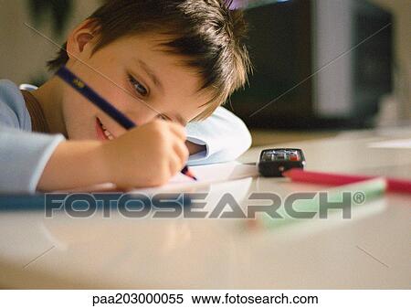 Young boy drawing, close up. View Large Photo Image Stock Photography - Young boy drawing, close up.. Fotosearch