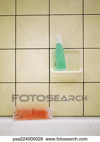 Bottles of shampoo in shower. View Large Photo Image Stock Photo - Bottles of shampoo in shower.. Fotosearch