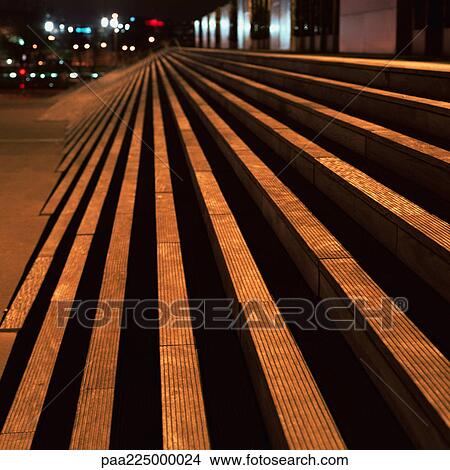Deserted stairs, night. View Large Photo Image Picture - Deserted stairs, night.. Fotosearch