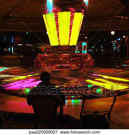 Fair ride at night. View Large Photo Image Stock Photo - Fair ride at night. . Fotosearch
