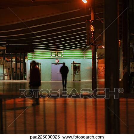 Hallway in train station at night. View Large Photo Image Stock Photography - Hallway in train station at night.. Fotosearch