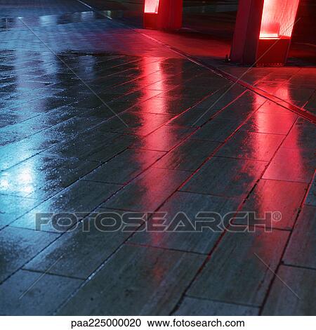 Light reflected on wet ground View Large Photo Image Stock Image - Light reflected on wet ground. Fotosearch