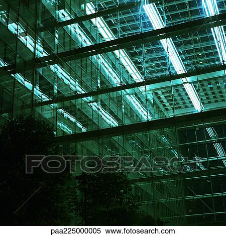 Stock Photography - Office lights at night.. Fotosearch