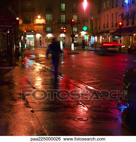 Street at night. View Large Photo Image Stock Photograph - Street at night.. Fotosearch