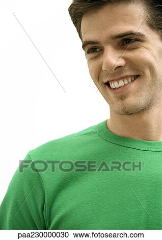 Man smiling, looking away, portrait. View Large Photo Image Stock Image - Man smiling, looking away, portrait.. Fotosearch