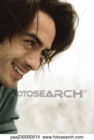 Man smiling, profile. View Large Photo Image Picture - Man smiling, profile.. Fotosearch