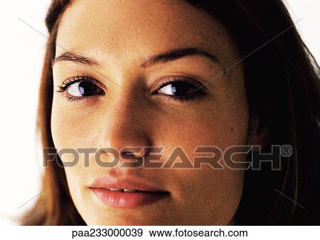 Woman's face, close up. View Large Photo Image Stock Photo - Woman's face, close up. . Fotosearch