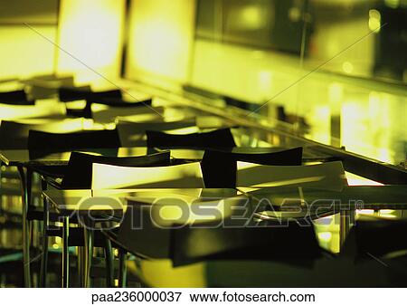 Empty tables and chairs. View Large Photo Image Stock Photo - Empty tables and chairs.. Fotosearch
