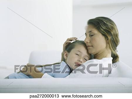 Girl sleeping on woman's chest View Large Photo Image Stock Image - Girl sleeping on woman's chest. Fotosearch