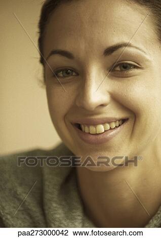 Stock Image - Young woman, portrait. Fotosearch