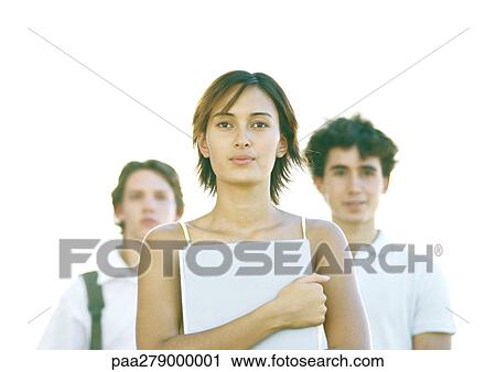 Stock Image - Three students, head and shoulders. Fotosearch