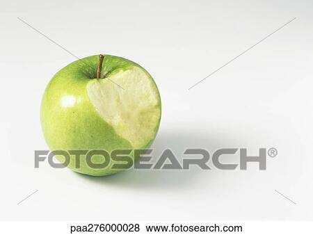 Apple with bite missing View Large Photo Image Stock Photo - Apple with bite missing. Fotosearch