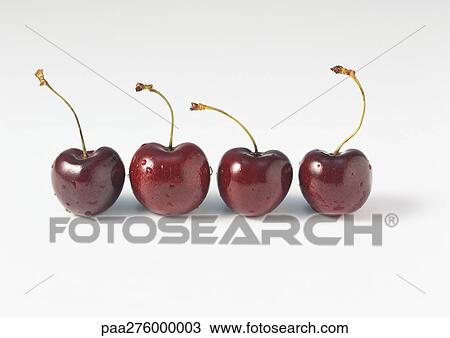 Four cherries View Large Photo Image Stock Image - Four cherries. Fotosearch