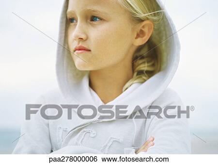 girl wearing sweatshirt