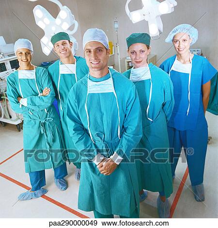 Surgical team smiling, portrait View Large Photo Image Stock Photo - Surgical team smiling, portrait. Fotosearch