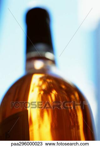 Stock Image - Bottle of white wine. Fotosearch
