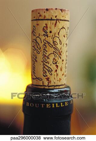 Cork in wine bottle View Large Photo Image Stock Photo - Cork in wine bottle. Fotosearch