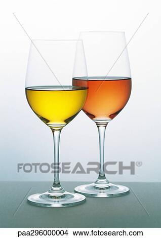 Glasses of white and rosÄ wines View Large Photo Image Picture - Glasses of white and rosÄ wines. Fotosearch