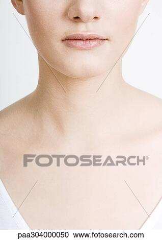 Woman's lower face, neck and chest, close-up View Large Photo Image Stock Image - Woman's lower face, neck and chest, close-up. Fotosearch