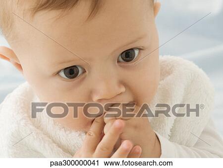 Baby sucking thumb View Large Photo Image Stock Image - Baby sucking thumb. Fotosearch
