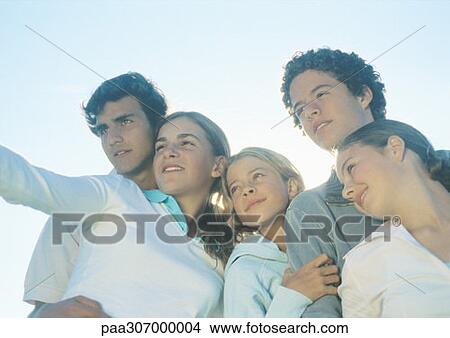 Picture - Five young teen friends. Fotosearch