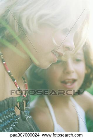 Two girls, portrait View Large Photo Image Picture - Two girls, portrait. Fotosearch