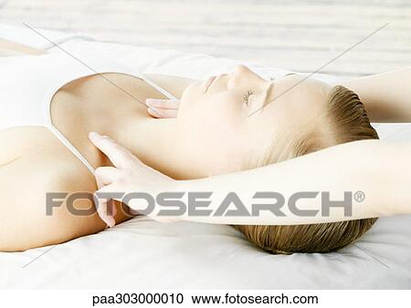 Woman getting massage View Large Photo Image Stock Image - Woman getting massage. Fotosearch