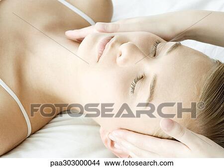 Picture - Woman having massage. Fotosearch