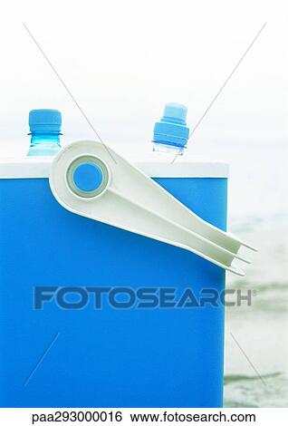 Cooler holding water bottles View Large Photo Image Stock Photograph - Cooler holding water bottles. Fotosearch