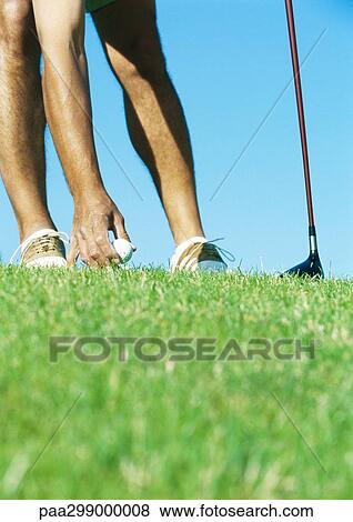 Golfer teeing up View Large Photo Image Stock Photo - Golfer teeing up. Fotosearch