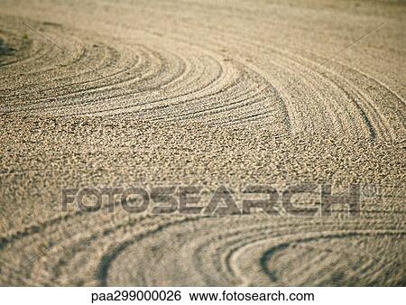 Raked sand trap, full frame View Large Photo Image Stock Photograph - Raked sand trap, full frame. Fotosearch