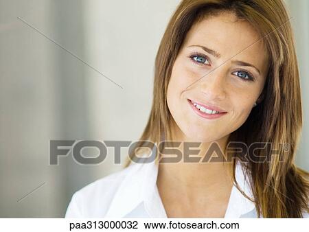 Woman smiling, portrait View Large Photo Image Stock Image - Woman smiling, portrait. Fotosearch