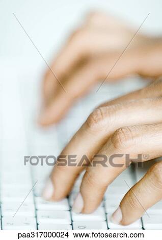 Woman's hands on computer keyboard View Large Photo Image Picture - Woman's hands on computer keyboard. Fotosearch