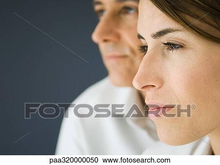 Couple, side view, close-up View Large Photo Image Stock Image - Couple, side view, close-up. Fotosearch