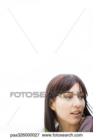 Young woman looking away View Large Photo Image Stock Photo - Young woman looking away. Fotosearch