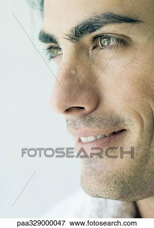 Man's smiling face, close-up View Large Photo Image Stock Photo - Man's smiling face, close-up. Fotosearch