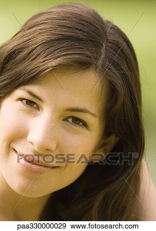 Woman's smiling face View Large Photo Image Stock Photo - Woman's smiling face. Fotosearch
