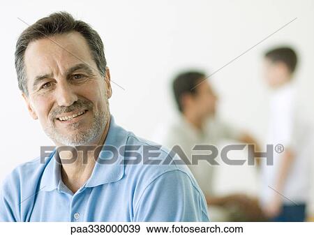 Mature man, portrait, son and grandson in background View Large Photo Image Stock Photo - Mature man, portrait, son and grandson in background. Fotosearch