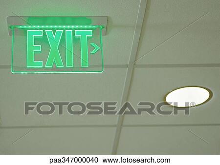 Exit sign View Large Photo Image Stock Image - Exit sign. Fotosearch