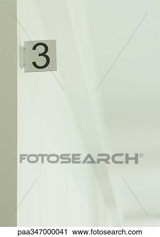 Stock Image - Number three on sign . Fotosearch
