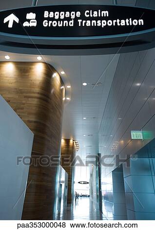 Baggage claim sign in airport View Large Photo Image Stock Photo - Baggage claim sign in airport. Fotosearch