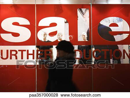 Sale sign on shop window View Large Photo Image Stock Photo - Sale sign on shop window. Fotosearch